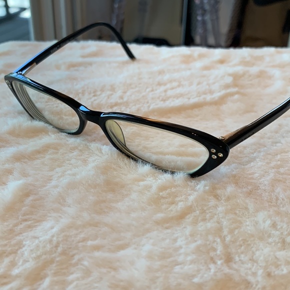 Bebe Black Cat Eye Eyeglasses Glasses w/ Cluster Rhinestones Vintage Pink Ladies - Picture 4 of 9